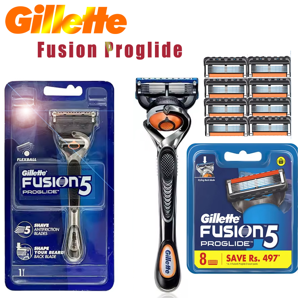 Мужская бритва Gillette Fusion Proglide, бритва Gillette, бритва, 5-слойное лезвие из нержавеющей стали и 1-слойное нежное лезвие с бакенбардами