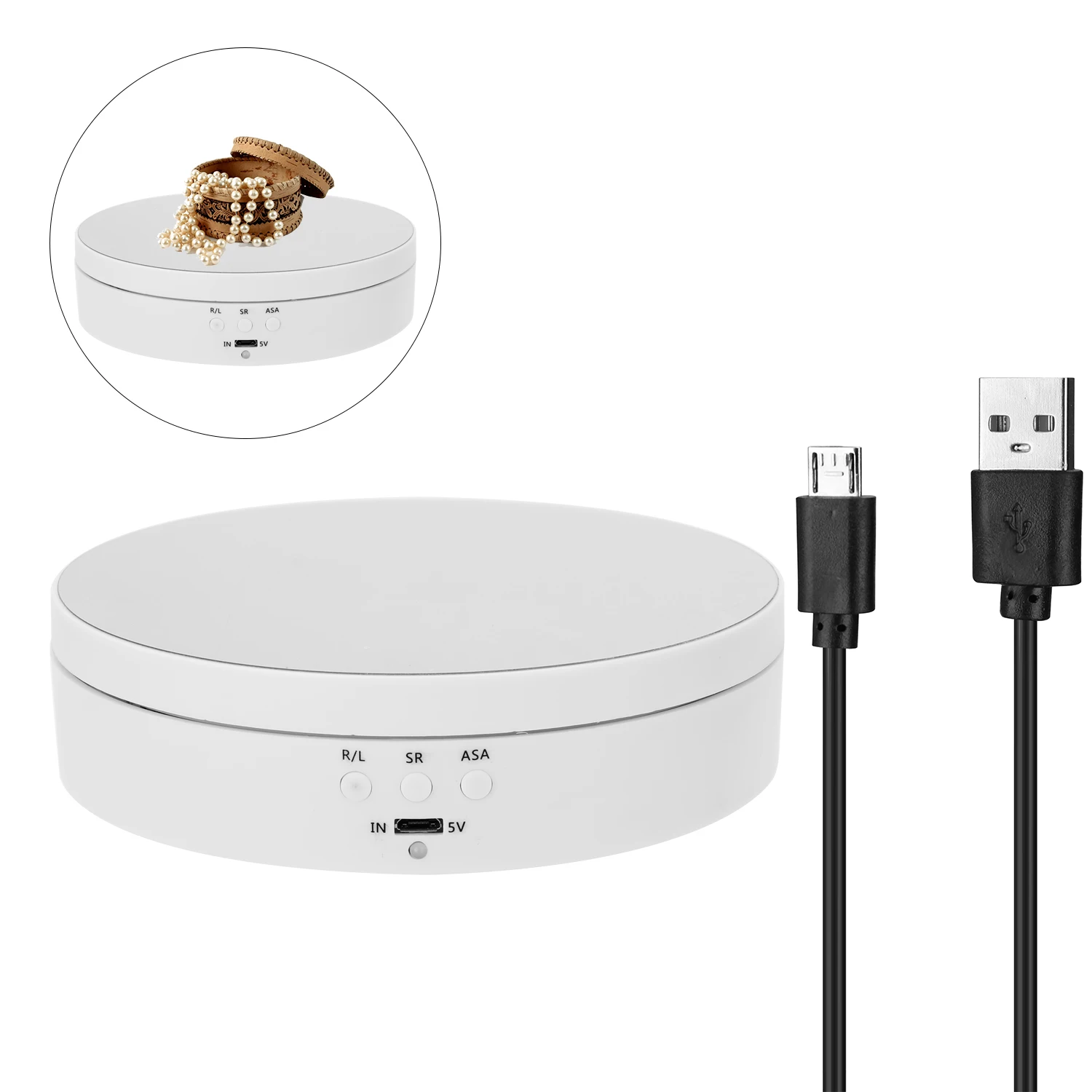 Elevadores giratorios multifuncionales de la exhibición del cargo máximo 4KG plataforma giratoria eléctrica 360 °   Soporte de joyería de mesa giratoria silenciosa con rotación