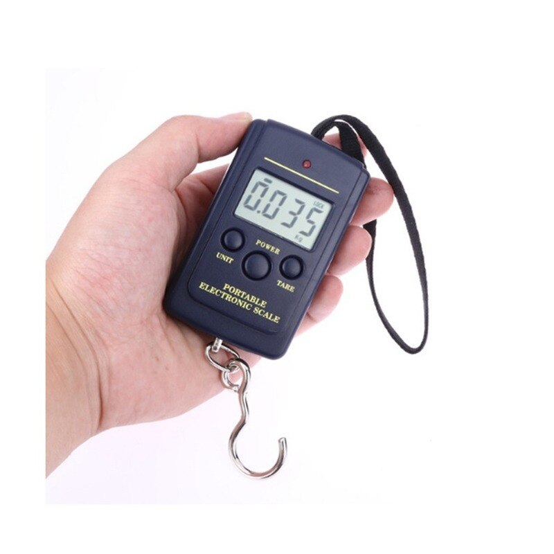 Báscula electrónica Digital sin bolsas de burbujas con retroiluminación, Mini equipaje de pesca, gancho colgante de viaje, herramientas de pesaje de cocina, 40kg
