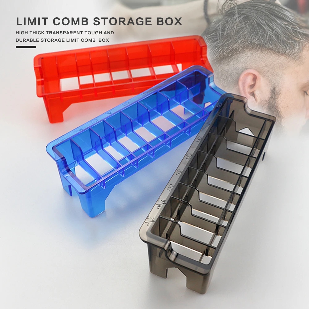 8/10 Grid Universal Grenze Kamm Lagerung Box Haar Clipper Begrenzte Kamm Guide Rack Halter Fall Für Salon Barber Haar Styling werkzeuge