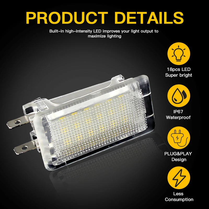 Luz Interior del compartimento del maletero LED 1/2X para Opel Astra E F G H Agila Omega Corsa C Vectra Insignia lámpara de guantera Convertible