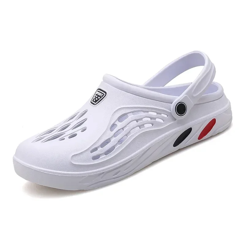 Sandálias masculinas de verão, leves, eva, sapatos casuais, buraco, tamancos, amantes, casa, jardim, ar livre, praia, chinelos planos, tamanho grande 45