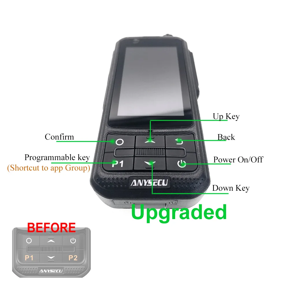 ANYSECU A970S 4G Network Radio Android 9.0 LTE PTT POC Walkie Talkie Mobile Phone Compatible with Zello Real-ptt pocstar