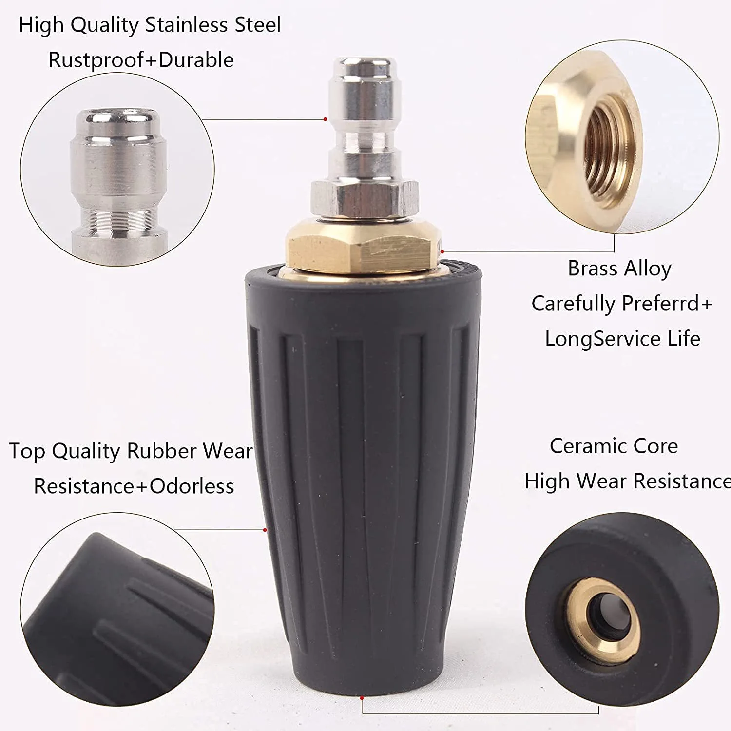 Boquilla turbo de rotación rápida para lavadora de alta presión, punta de pulverización QuickConnect 1/4 2,5,3,0,3,5,4,0,4,5 GPM 4000PSI