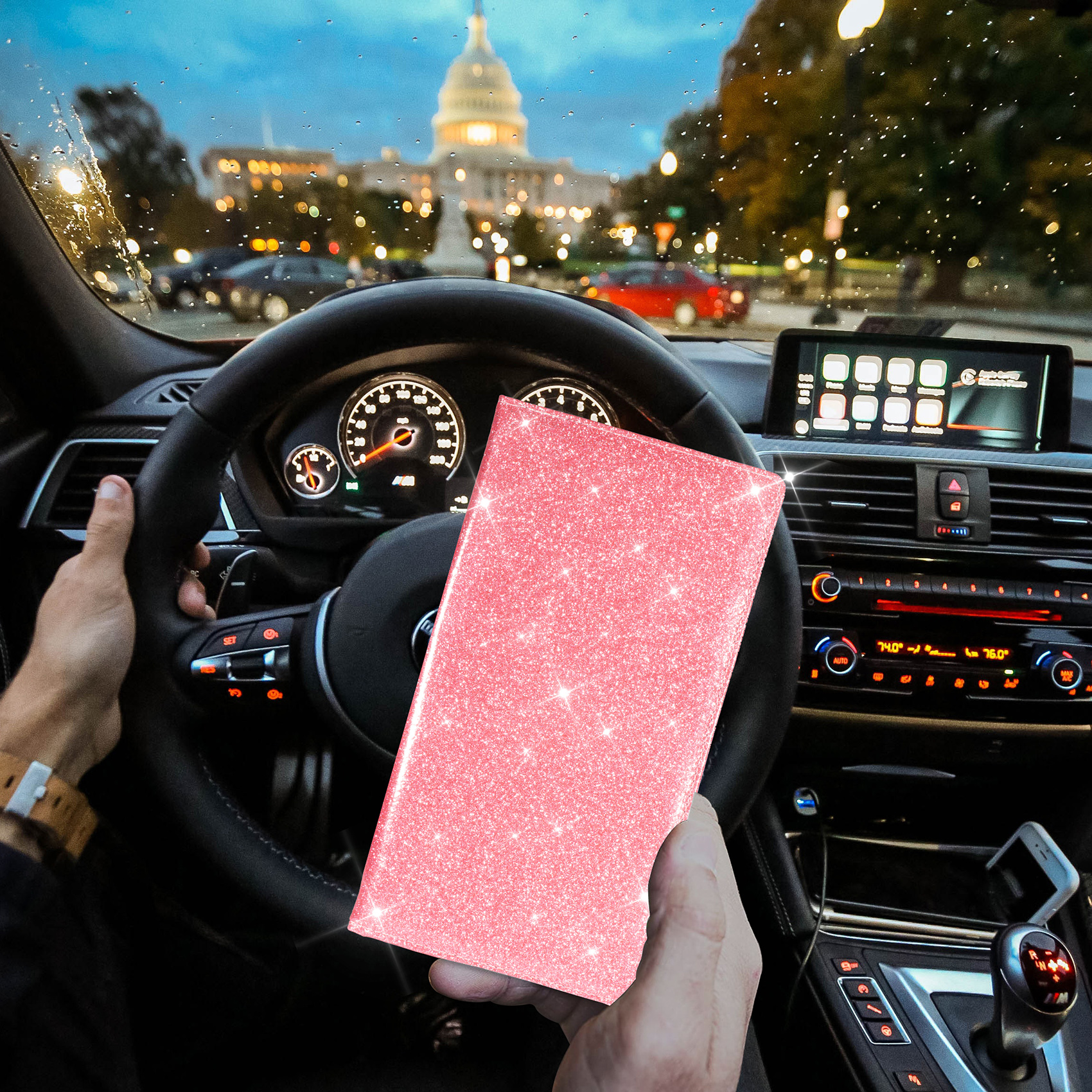 Car Registration and Insurance Card Holder, Vehicle License Document Glove Box Compartment Organizer