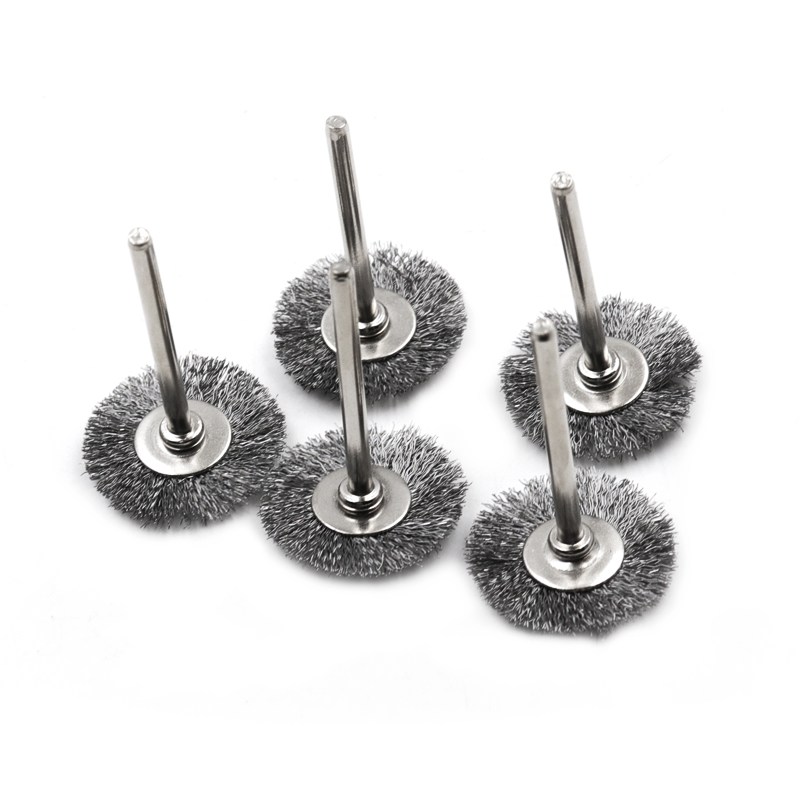 5 pezzi di filo ruota tazza spazzola set trapano lucidatura strumenti Dremel gambo da 3 mm per smerigliatrice elettrica utensile abrasivo elettrico rotante