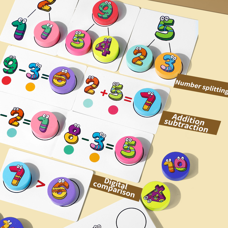 Crianças aprendendo números contando brinquedo, cartão de operação digital, matemática Match Game brinquedos, Dia das Bruxas, Natal, 1-10