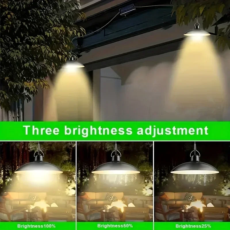 Lámparas colgantes solares divididas para interiores y exteriores, luces LED impermeables IP65 con Control remoto, iluminación lineal para acampar, jardín y patio