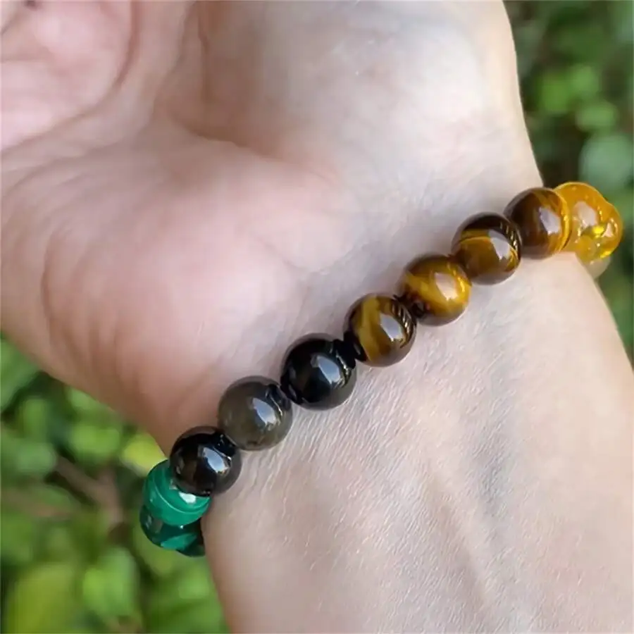 สร้อยข้อมือหินธรรมชาติ1ชิ้นสร้อยข้อมือโชคทางการเงินสร้อยข้อมือคู่รักกำไลข้อมือคู่รักแฟชั่น