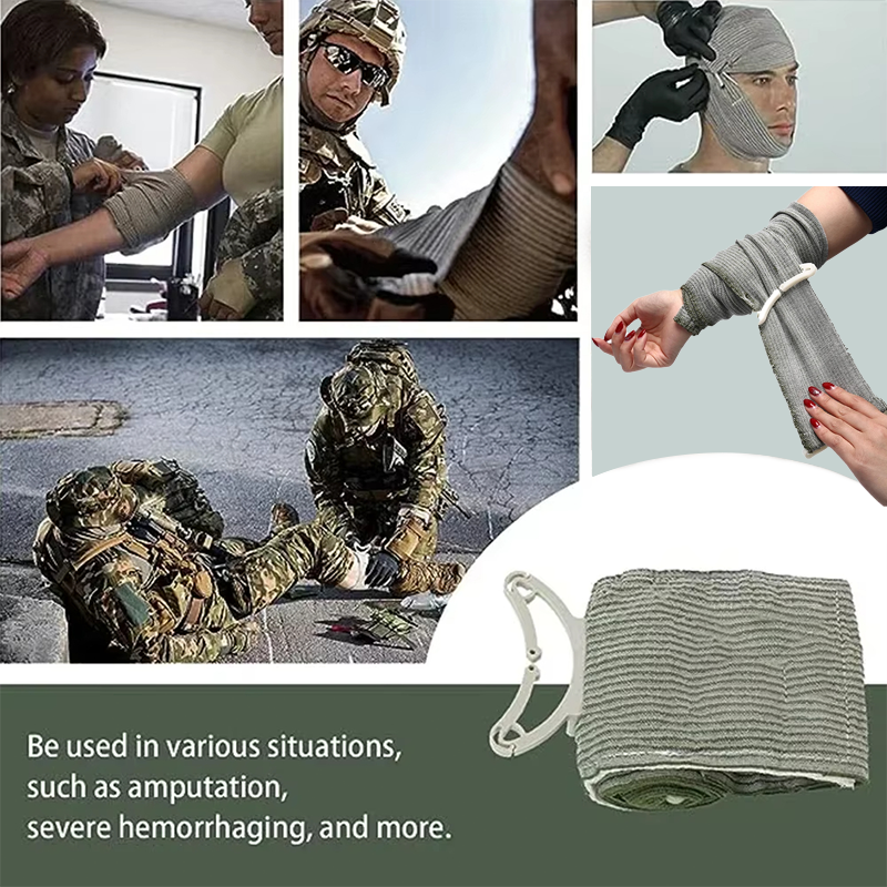 4 Zoll Rhino Rescue lsraeli Bandage WundDressing Notfallkompression für Kampfverband Erste Hilfe lFAK TraumaMilitär