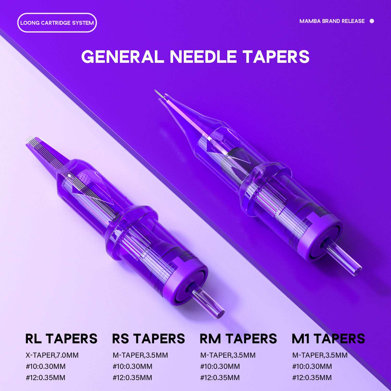 MAMBA LOONG 10 Uds cartuchos de agujas de tatuaje redondo Linder 0,30 MM/0,35 MM membrana esterilizada desechable agujas de tatuaje de seguridad