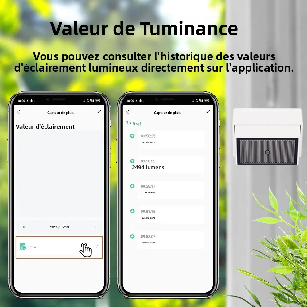 Tuya Zigbee capteur de détection de gouttes de pluie avec détecteur de lumière IPX4 étanche extérieure Support Assistant à domicile Zigbee2mqtt