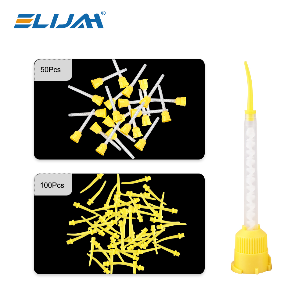 ELIJAH 50 PC ทันตกรรมยางซิลิโคนลําเลียงหัวผสมทิ้ง Impression วัสดุผสมหลอดทันตกรรมวัสดุ