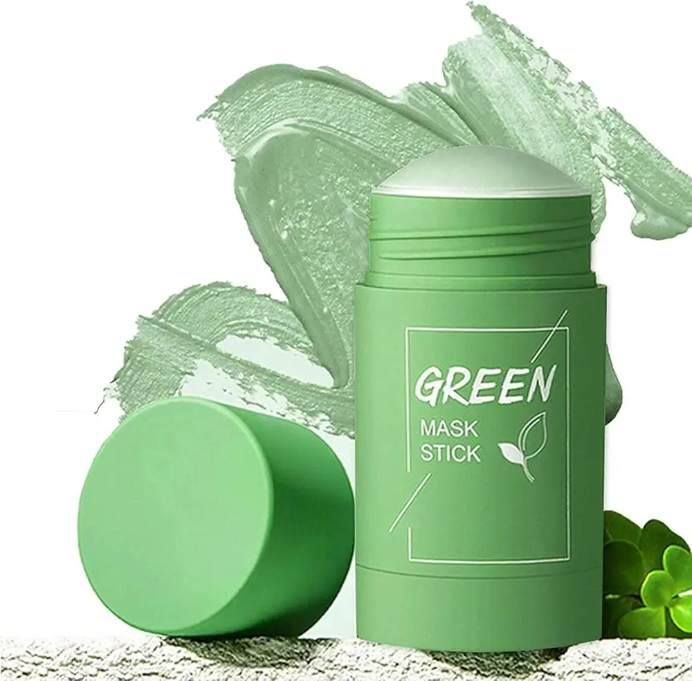 Mascarilla limpiadora sólida de té verde para eliminación de manchas de acné, eliminación de puntos negros, mascarilla de barro hidratante, fina y suave, pequeña luz 40g