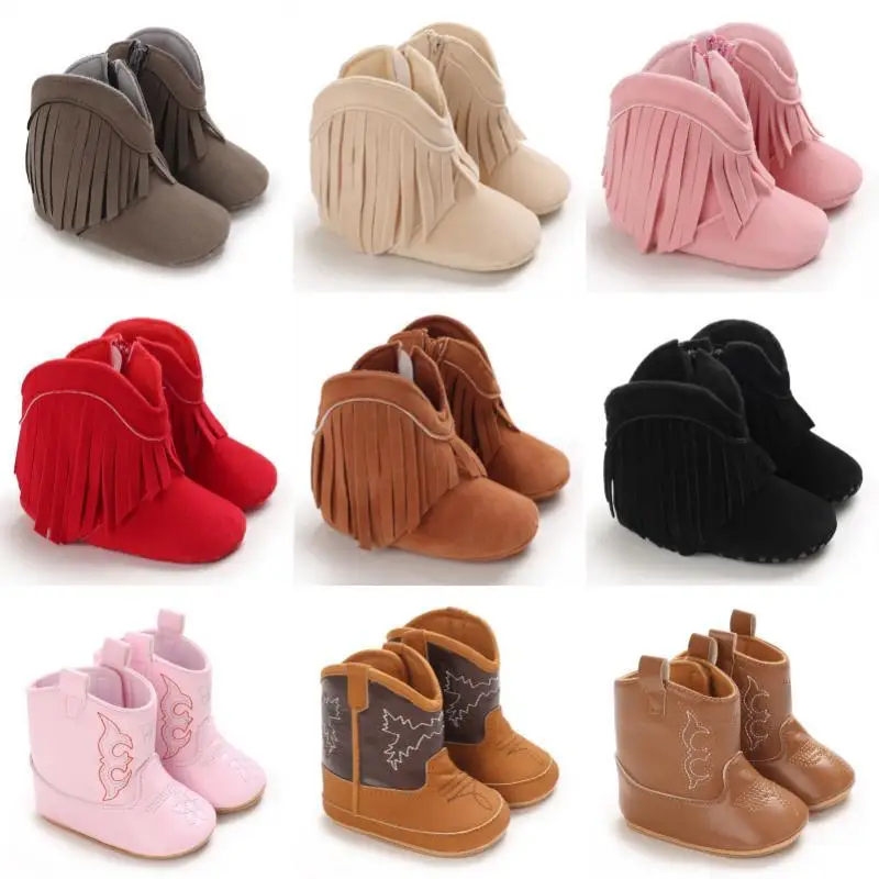 Modische Quasten-Babystiefel, Herbst-Winter, lässige, bequeme Schuhe für Jungen und Mädchen, 0–18 Monate, Wanderschuhe