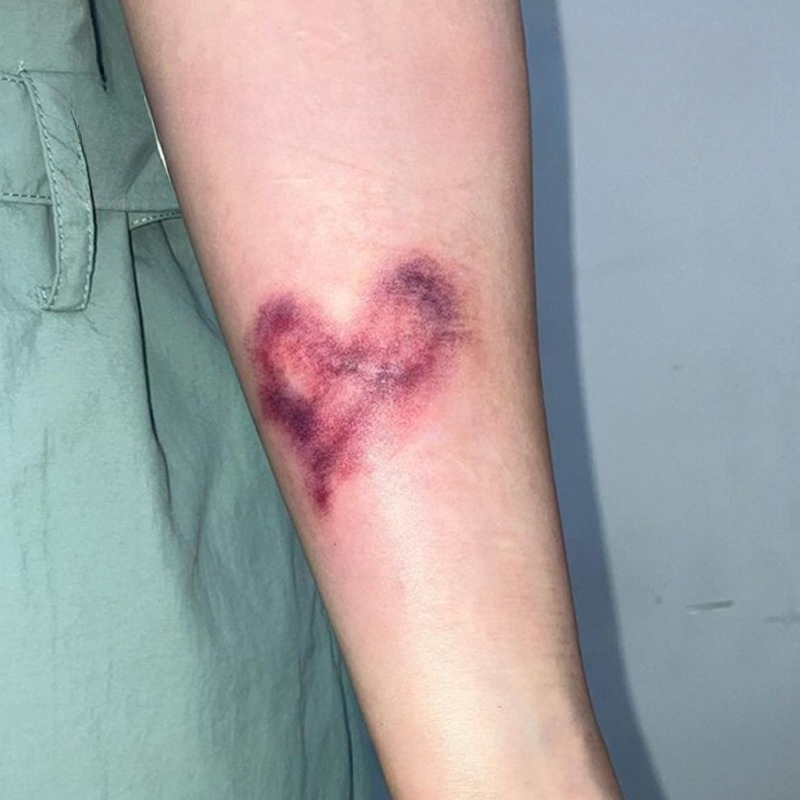 Хэллоуин косплей татуировка наклейка сердце синяк поддельная татуировка для женщины мужчина рука лодыжка шрам заложенность временная татуировка наклейка