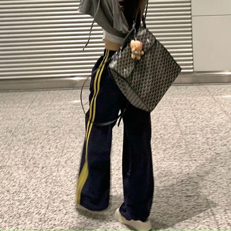 Summer 2024 American High Street Retro Versatile Casual Pants Loose Sports Wide Leg Trousers for Men And Women