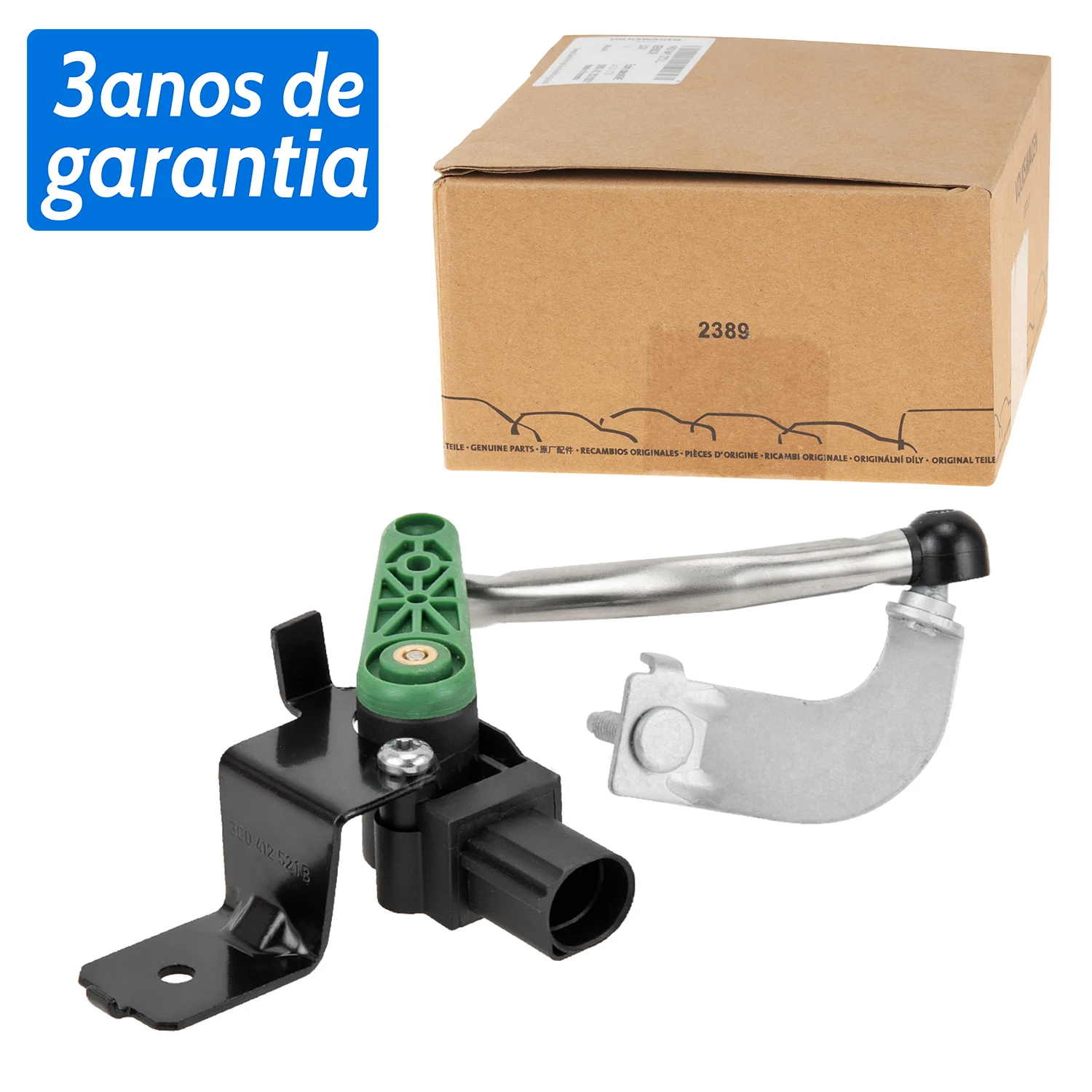 Sensor de nível do farol dianteiro esquerdo OEM genuíno 3C 0412521 B para VW Eos, Golf, Passat B6/B7, Scirocco, Sharan, Tiguan, Touran 2007-18