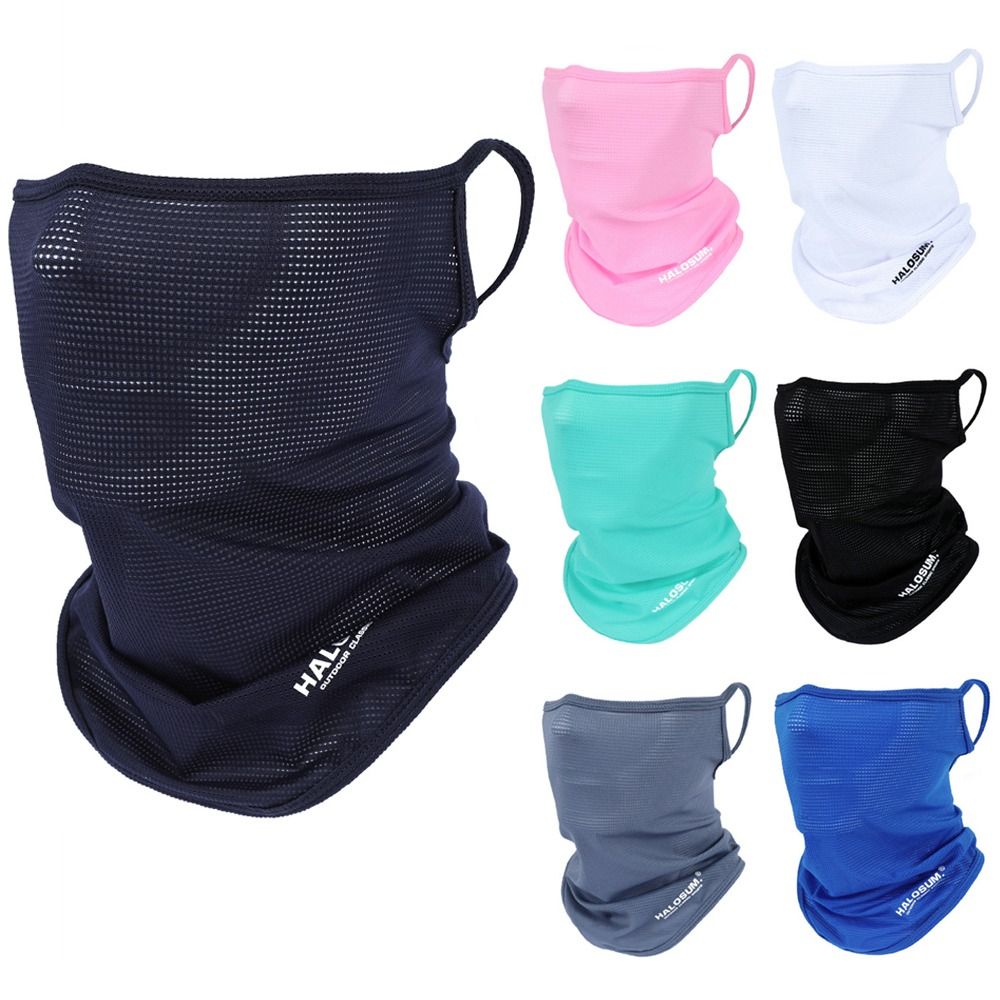 Full Face Mask Balaclava Breathable Sun UV Protection Summer Ice Silk Sun Protection Bike Mask Motorcycle Scarf Neck Gaiter