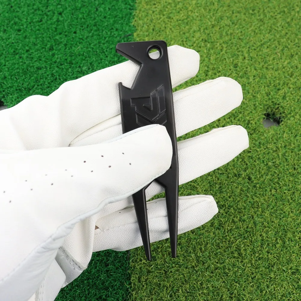 Divot เครื่องมือกอล์ฟวางส้อมสีเขียวสังกะสีอัลลอยเครื่องมือซ่อมแซมเครื่องมือทำความสะอาดสนามร่องไม้กอล์ฟอุปกรณ์กอล์ฟ