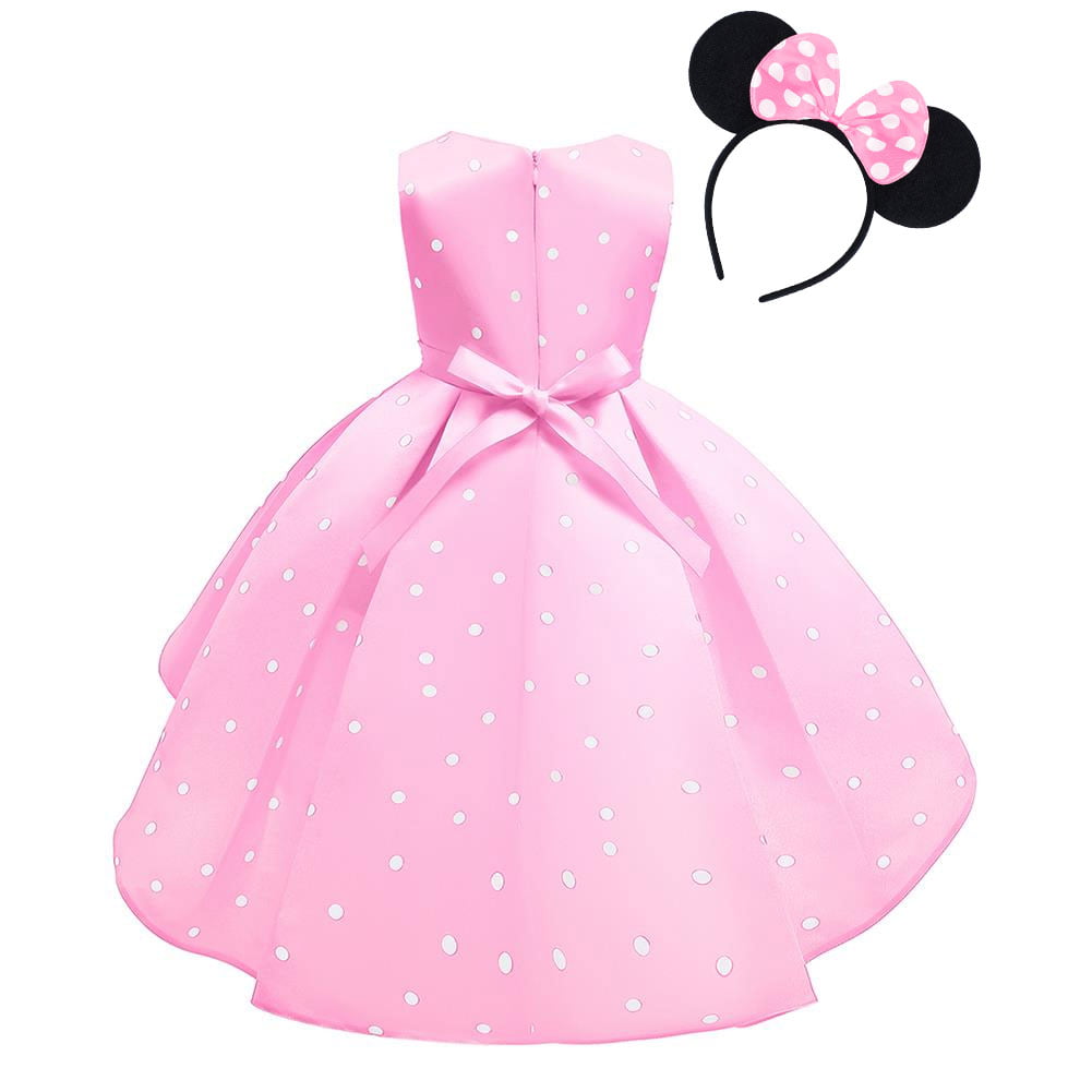 Vestidos para niña, ropa para niña, vestido de princesa tutú + diadema con orejas de Minnie Mouse, disfraz elegante para fiesta de cumpleaños y Halloween