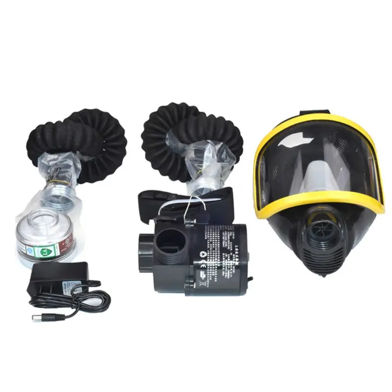 Electric Constant Air Flow Supplied Fed Full/Half Face Gas Mask Breathing System Protective Respirator Device Workplace Safety