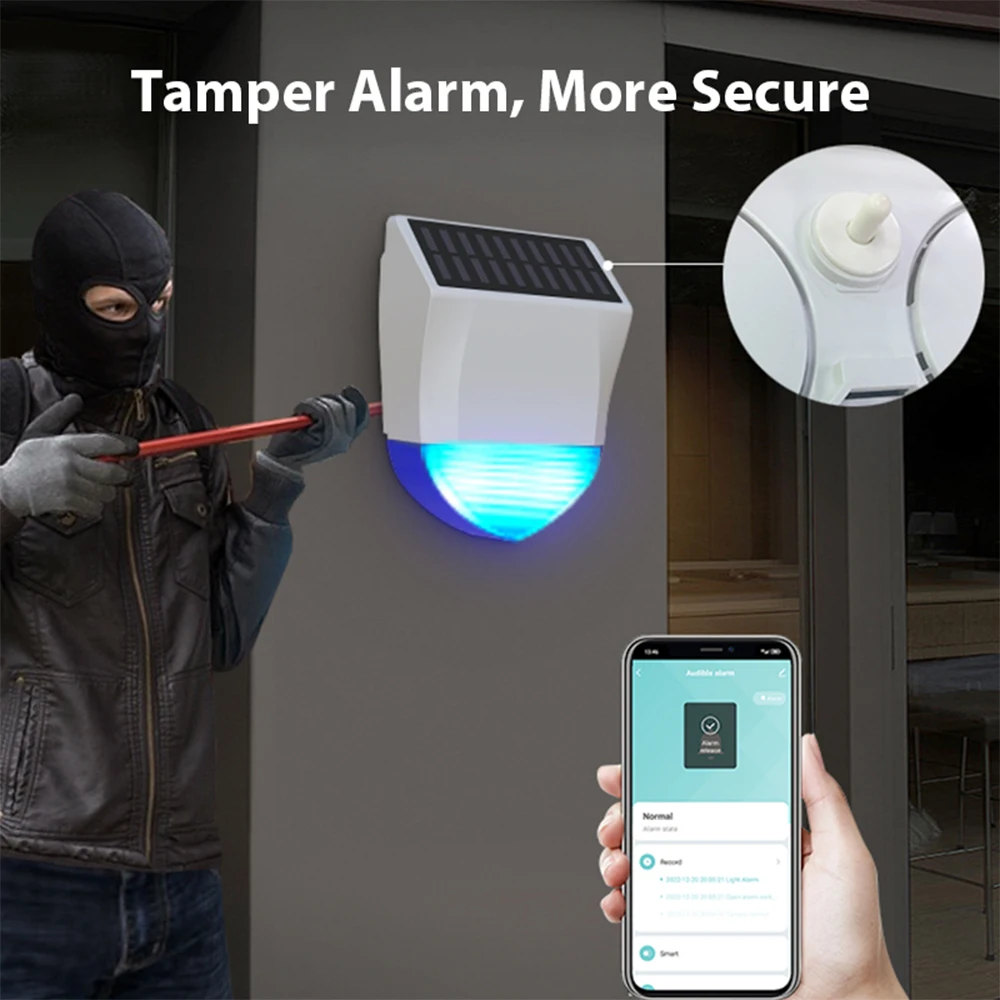 Tuya Smart Zigbee/Wifi Sirene Alarm Wasserdicht Outdoor Mit Solar Und USB Netzteil Optionale 95dB Fernbedienung