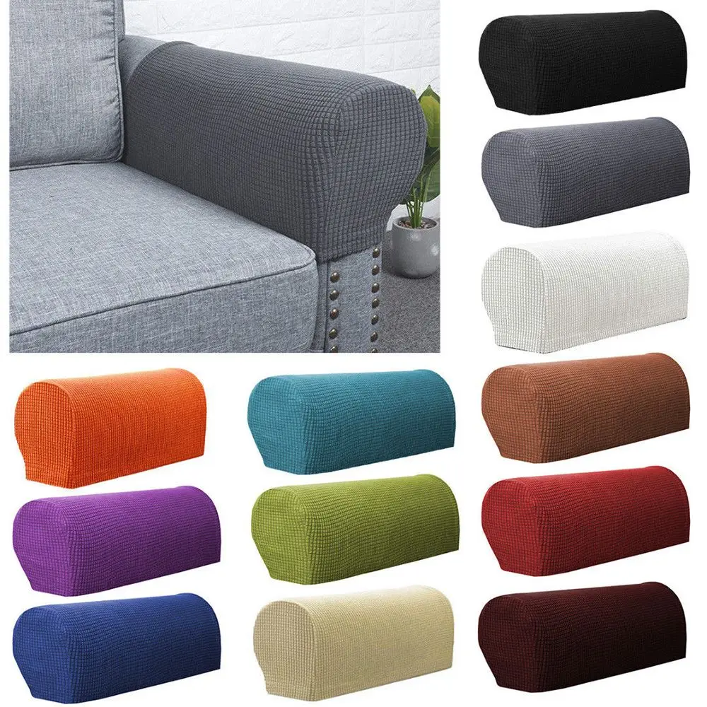 2 unids/set fundas para reposabrazos de sofá fundas de forro polar Premium para reposabrazos silla elástica Protector de brazo para sofá elástico para adaptarse