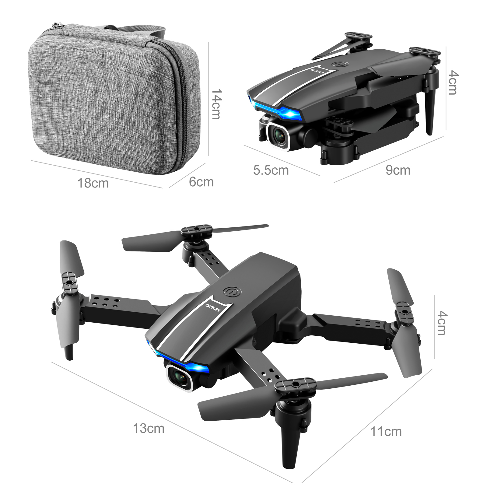 S65 RC-Drohne mit Kamera, 4K-Kamera, RC-Quadcopter mit Funktion, Flugbahn, Fluggesteuerung, Aufbewahrungstasche, Paket 3 Akkus