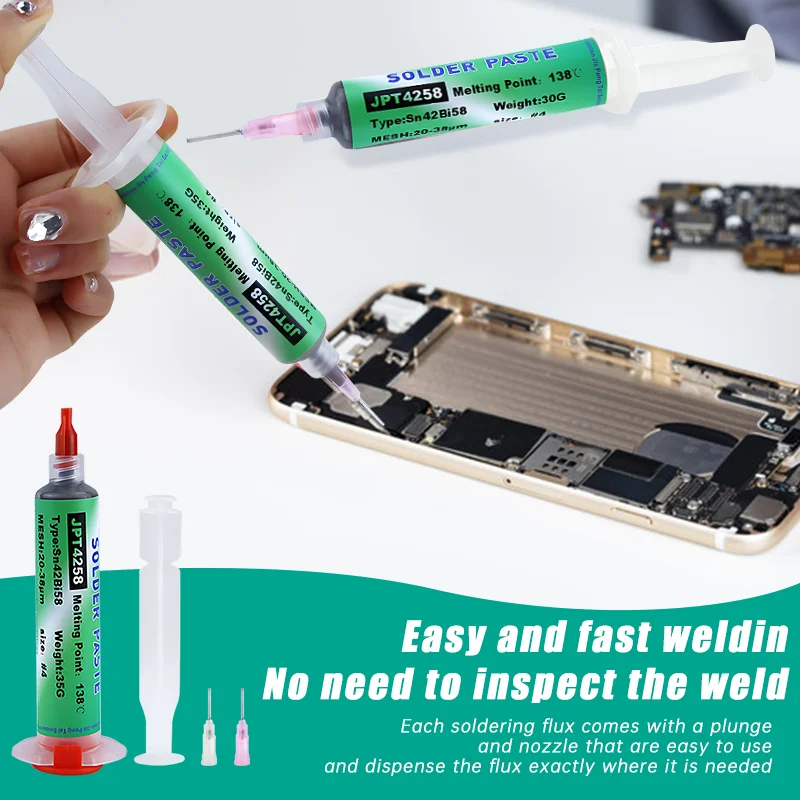 Sn42bi58 138℃ Smd Welding Paste Low Temperature Flux For Soldering Lead Free Solder Paste Repair Tin Paste Welding Components