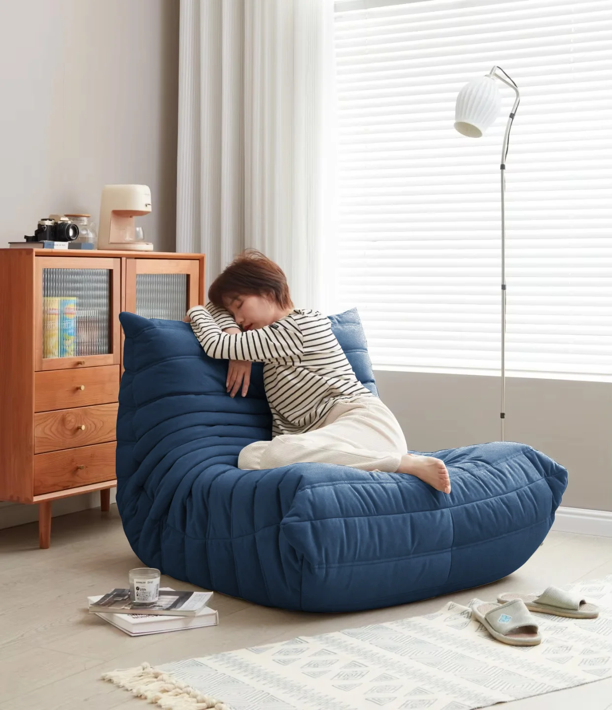 Moderner Wohnzimmerstuhl, großer Sitzsack, Bodensofa für Erwachsene, Togo-Liege, Memory-Schaum, faule Couch, geeignet für den Balkon für den Kaminstuhl