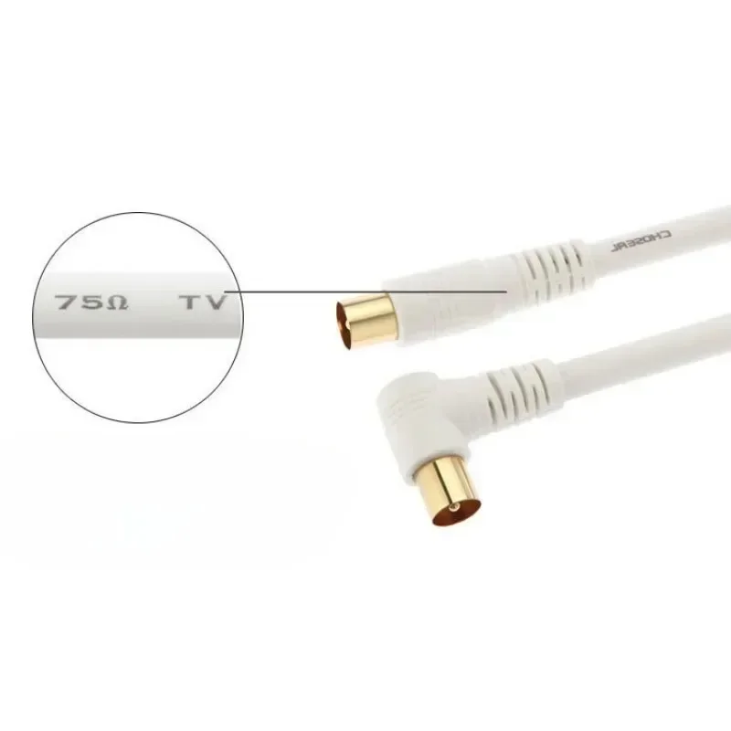 5 メートル 3 メートル 1.5 メートル RF RG6 クワッドシールド CL2 同軸アンテナ衛星ケーブルテレビ付き 90 度右エンジェルオス - ストレートオスコネクタ