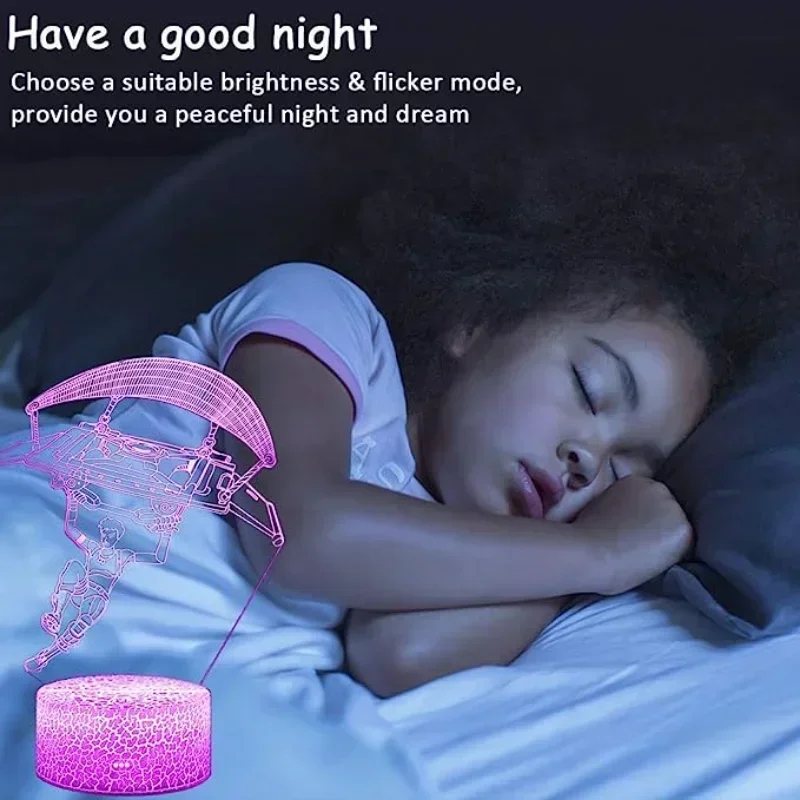 フォートナイト 3D イリュージョンランプゲームセットアップパターン LED ナイトライトゲーマー装飾テーブルランプゲームルームの装飾