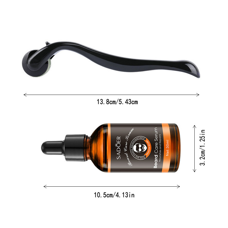 Natürliche Männer Bart Wachstum Roller Kit Männer der Bart Wachstum Öl Pflegende Enhancer Bart Öl Spray Anti Haarausfall Mit Bart Roller