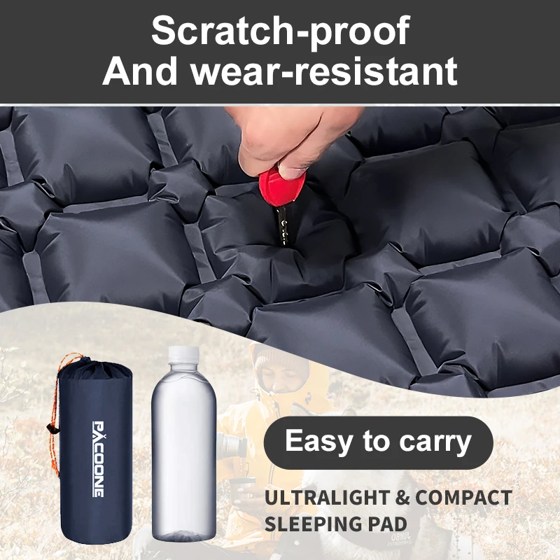 PACOONE-colchoneta para dormir para acampar al aire libre, colchoneta plegable para dormir, colchón inflable para playa con almohadas, colchoneta de aire ultraligera para viajes y senderismo, nuevo
