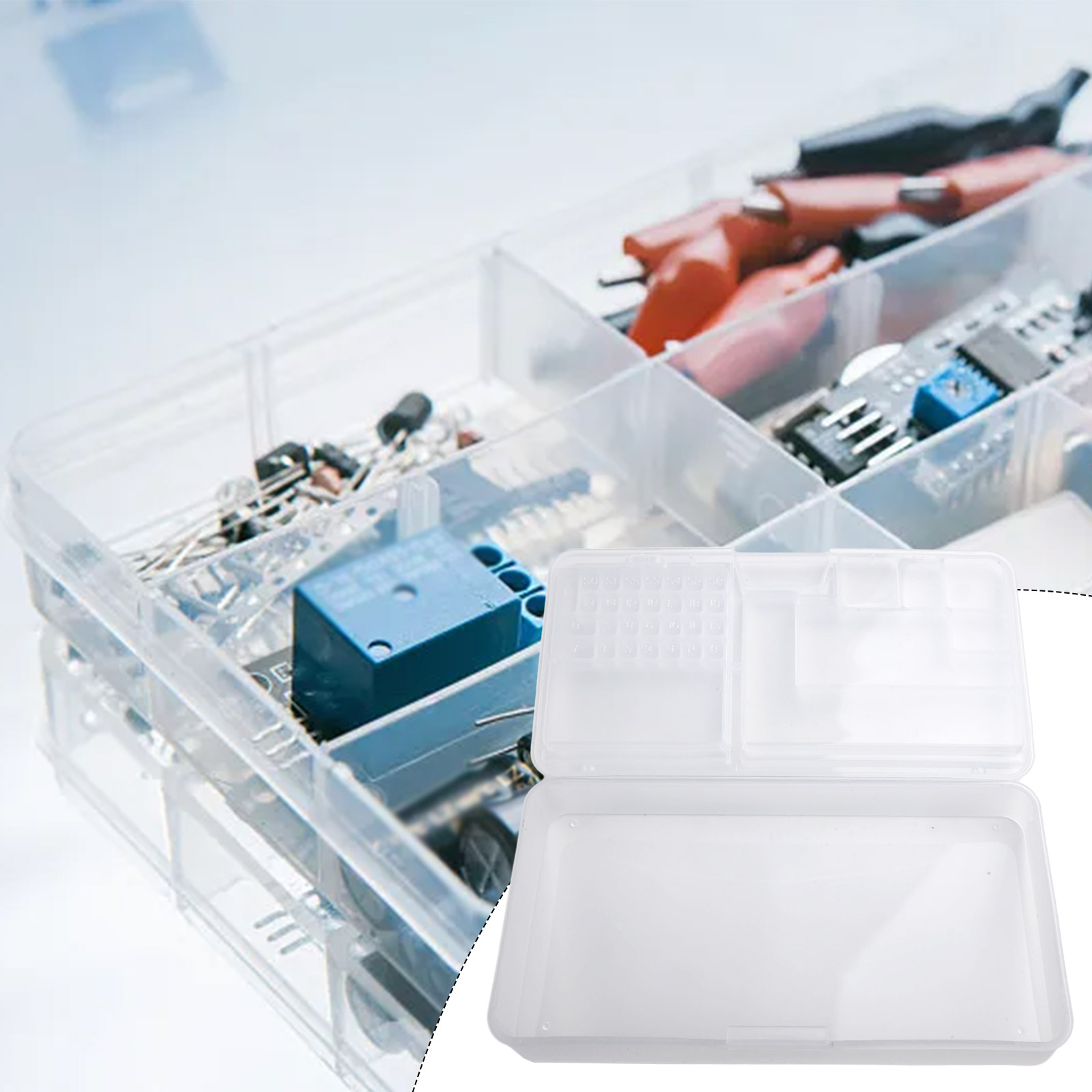 1pc custodia porta viti rettangolo trasparente scatola portaoggetti in PVC gioielli Nail Art Organizer contenitore attrezzature strumenti custodie protettive