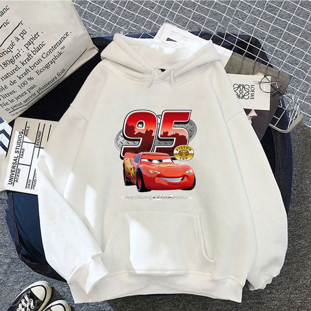 Sudaderas con capucha Cars Lightning McQueen para mujer, Jersey Vintage Jasmine Kawaii con capucha, ropa, sudadera de dibujos animados, Tops estéticos Harajuku