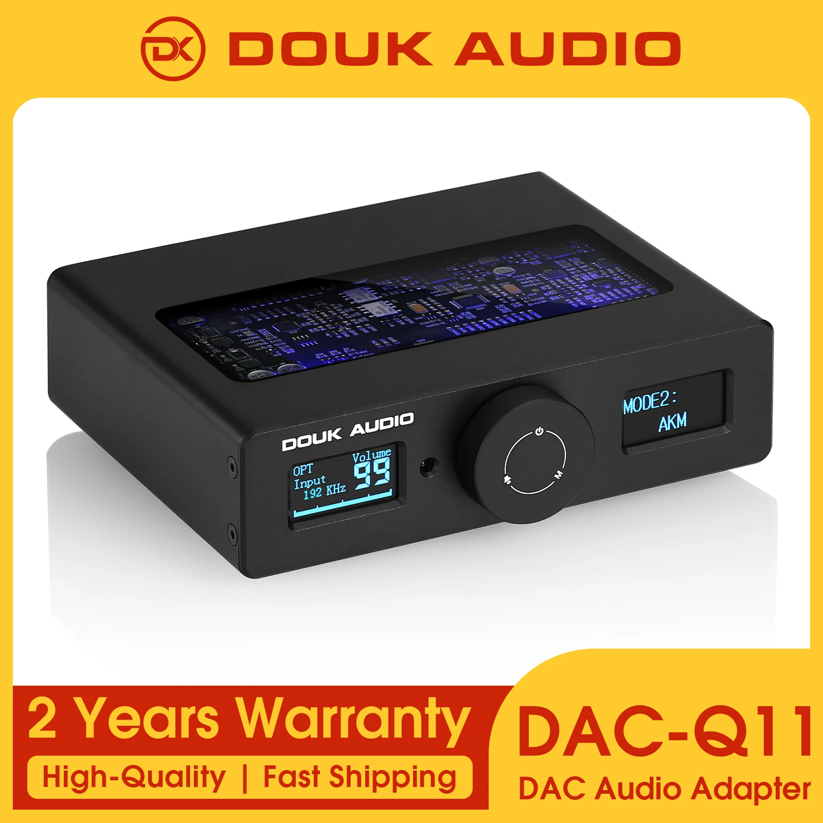 Douk Audio HiFi ESS9038Q2M+AK4493 Adaptador de audio USB DAC COAX/OPT Convertidor digital a analógico DSD256 DAC-Q11