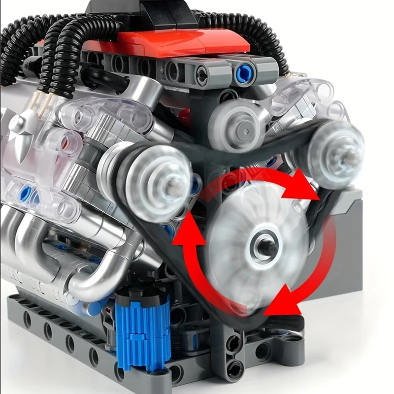 Mould King 10171 Technical Engine Toys The Motorized LSX454 V8 Engine Building Block Assembly Car Engine Brick Set Kids Gift