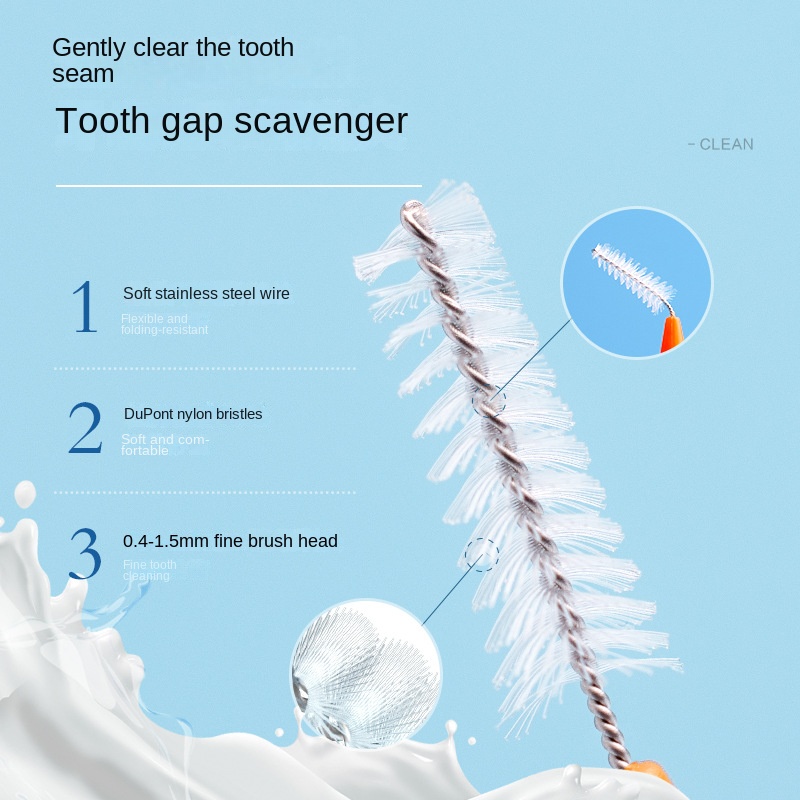 60 ชิ้น 0.6-1.5 มิลลิเมตรแปรงซอกฟัน Health Care ฟัน Push - Pull Escova ลบอาหารและแผ่นดีกว่าฟัน Oral สุขอนามัยเครื่องมือ
