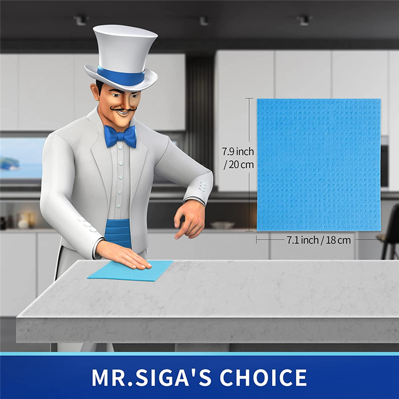 ผ้าเช็ดจานแบบใช้ซ้ําได้, ผ้าฟองน้ําเซลลูโลสสําหรับห้องครัว, ผ้าทําความสะอาดแบบดูดซับ, 10 แพ็ค, หลากสี