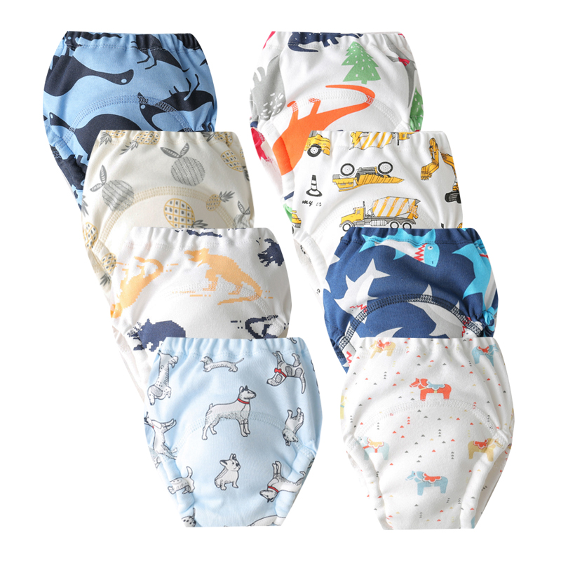 8 pçs/6 pçs lavável bebê potty calças de treinamento reutilizável toalete trainer calcinha reutilizável pano fralda mudando cuecas