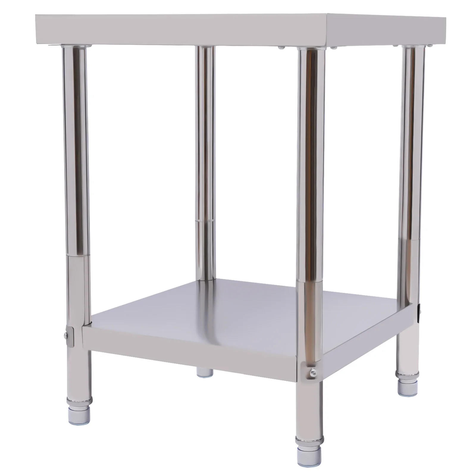 Mesa de aço inoxidável para preparação e trabalho 24 x 18 polegadas, mesa de trabalho comercial resistente para preparação de alimentos com undershelf para restaurante