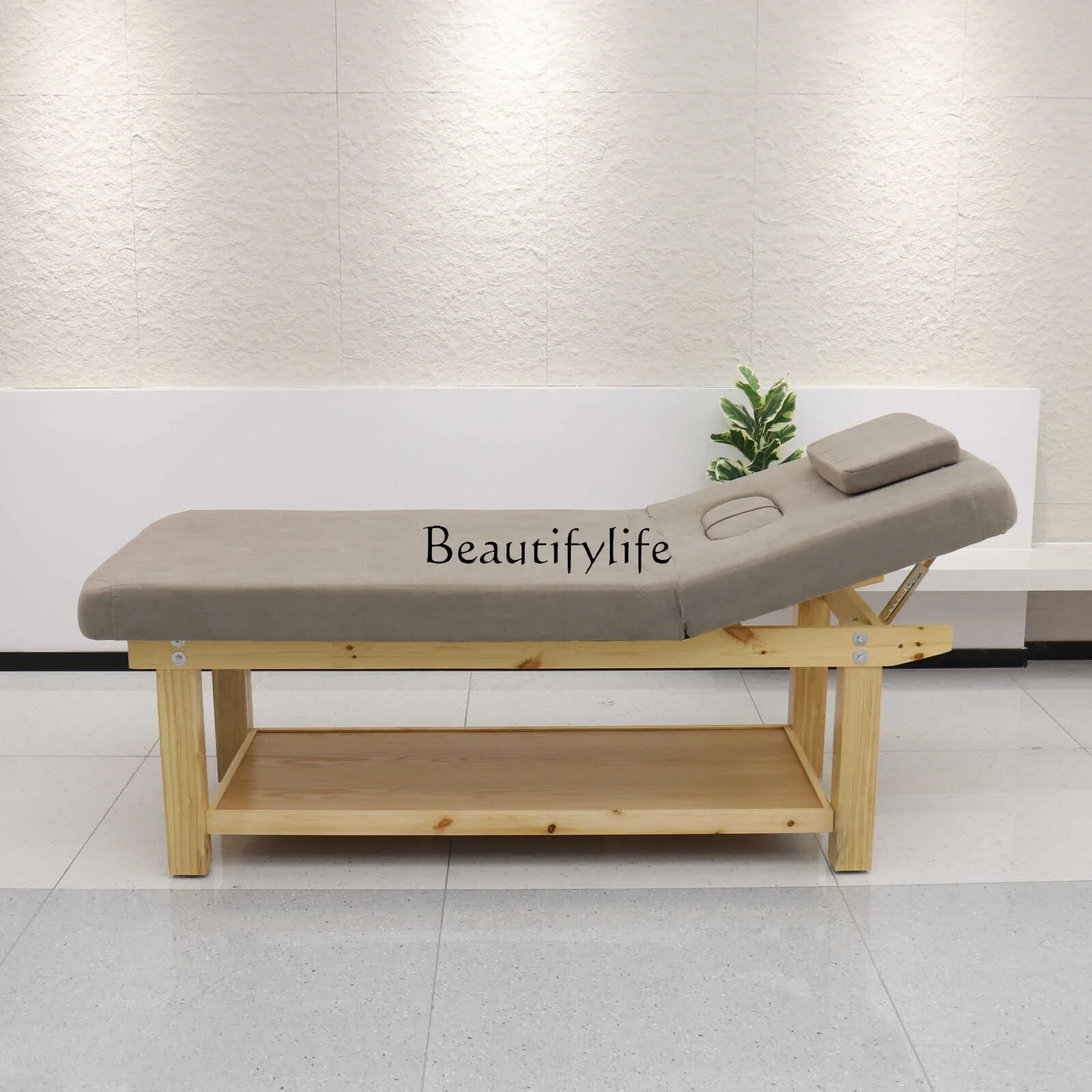 Cama Facial de madera maciza plegable profesional para el hogar con orificio para el pecho fisioterapia tatuaje bordado cama de masaje