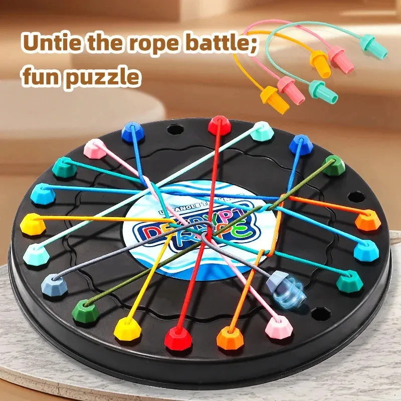 Gedrehtes Seil-Puzzlespiel Brainy Knots Rope Untangling Brettspiel, Rope Knots Challenge-Spiel, String Solution Zentrales Schnürspielzeug