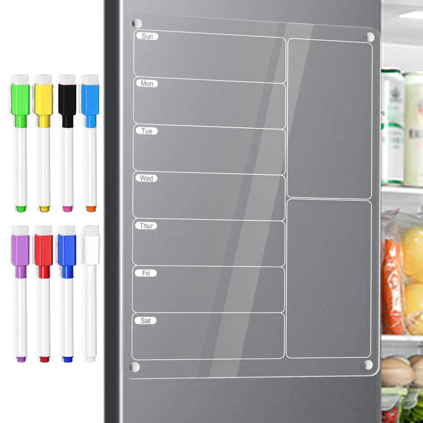 Magnetic Board Acrylic Calendar Fridge Dry Erase White Wall Grocery List Fridge Board Dry Erase Board Daily To Do List this week