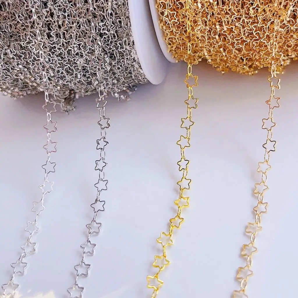 2 Mét 1 Mét Ngôi Sao Dây Chuyền Cho Neckalce Vòng Tay Trang Sức Làm Tự Làm Thành Phần Phụ Kiện Vàng Màu Dây Sỉ