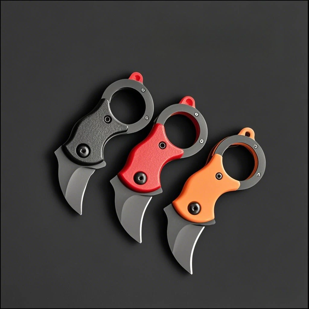 Mini Fox sharp self-defense folding claw knife carry Courier keychain open box outdoor portable key send 5 blades