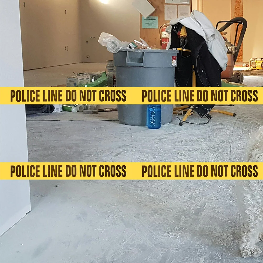 2 Pcs Yellow Black Police Line Do Not Enter Tape Security Cordon Barricade Safety Fence Caution Construction Traffic