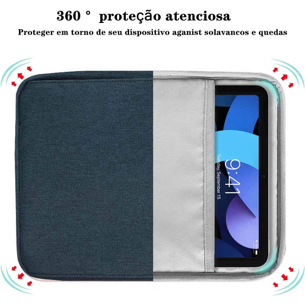 Bolsa de Manga para iPad Pro, Bolsa Bolsa, 12, 9, 11, 10, Ar 5, 4, 3, 10,9, 10.2 Polegada, 9ª, 8ª, 7ª Geração, 2021, 2022